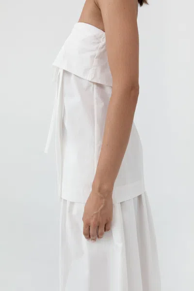 St Agni Strapless Wrap Top In Off White