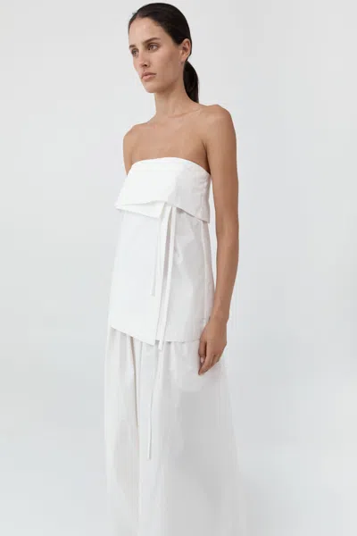 St Agni Strapless Wrap Top In Off White