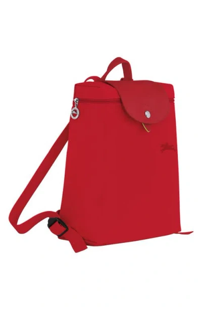 Longchamp Le Pliage Recycled Canvas Backpack In Tomato