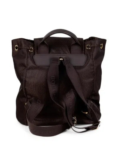 Borbonese Op-print Foldover Backpack In Brown