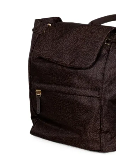 Borbonese Op-print Foldover Backpack In Brown