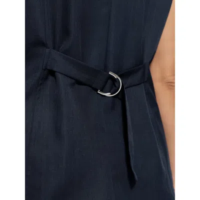 Bloomchic V‑neck Button Front Pocket Vest In Blue