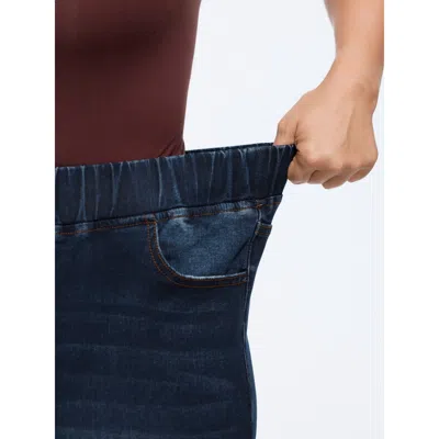 Bloomchic Stretch Pull‑on Pockets Jeans In Burgundy