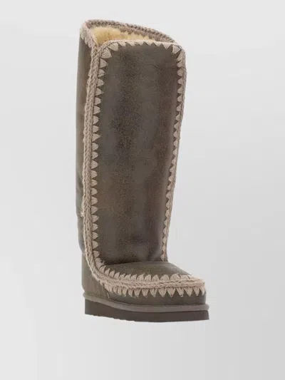 Mou Wool Knee-high Boots In Gray