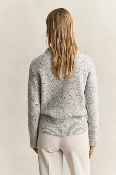 Gant Wool Blend Nepps Sweater In White