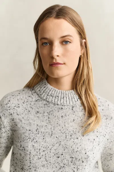 Gant Wool Blend Nepps Sweater In White