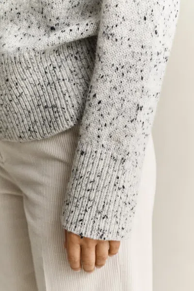 Gant Wool Blend Nepps Sweater In White