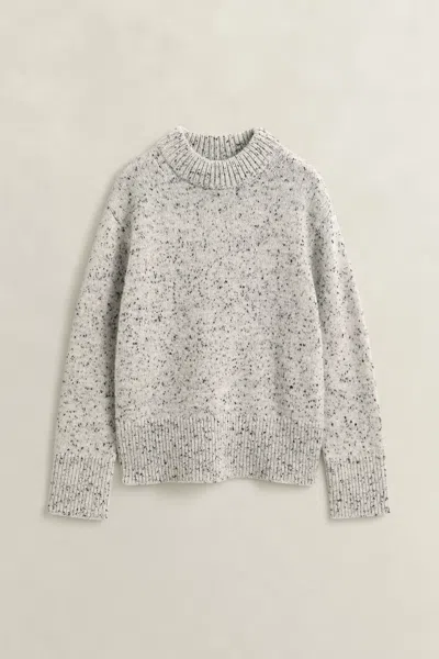 Gant Wool Blend Nepps Sweater In White