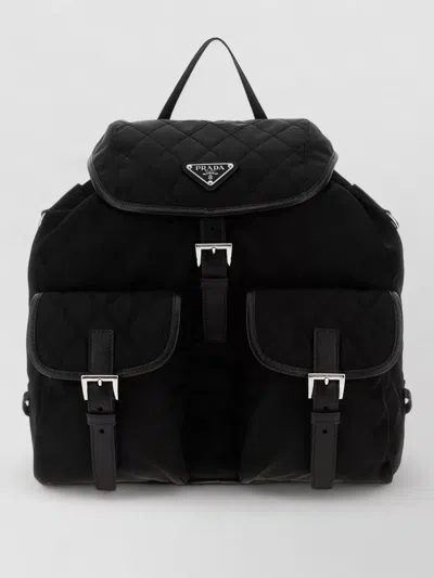 Prada Explore Recycled Nylon Backpack In Black
