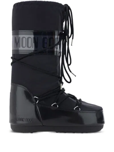 Moon Boot -inspired Mini Boots For Women In Black