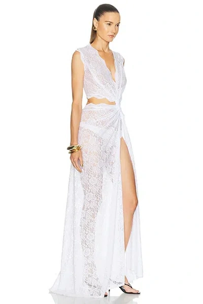 Sid Neigum Lace Triple Loop Knit Dress In White