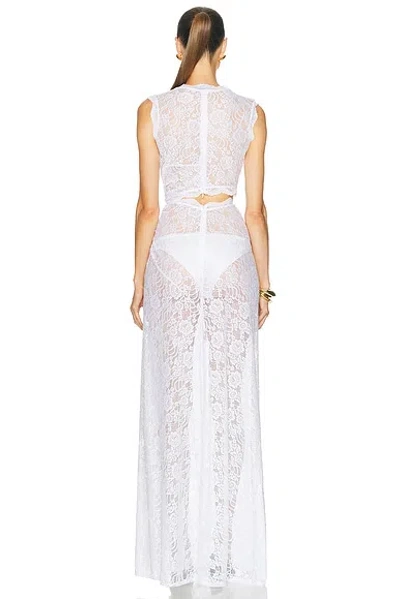 Sid Neigum Lace Triple Loop Knit Dress In White