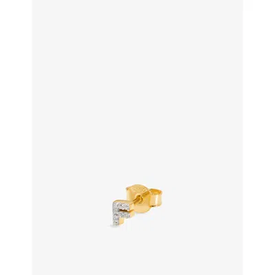 Missoma Pave Initial Single Stud Earring In Gold