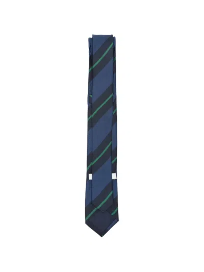 Maje Striped Silk Tie In Blue