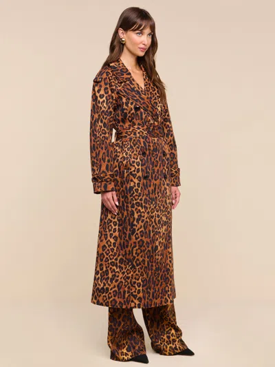 L'agence Brinley Oversized Trench Coat In Brown