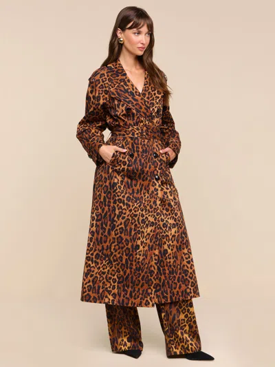 L'agence Brinley Oversized Trench Coat In Brown