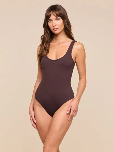 L'agence Nica Scoopneck Bodysuit In Dark Java