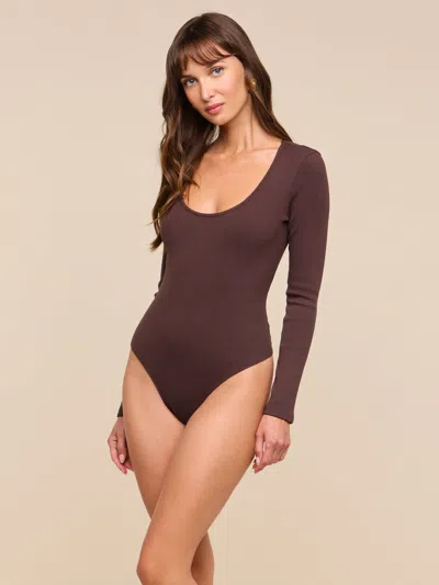 L'agence Elara Scoopneck Bodysuit In Dark Java