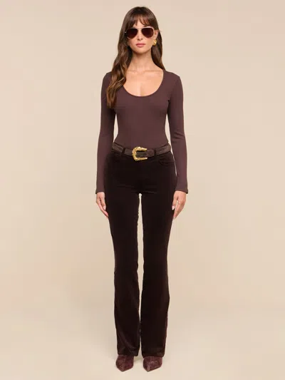 L'agence Elara Scoopneck Bodysuit In Dark Java