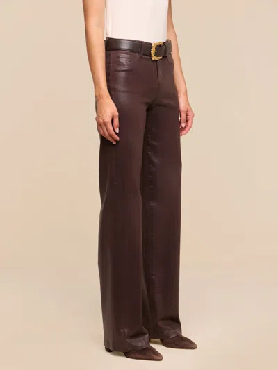 L'agence Ruth Straight Coated Jeans Dark Java Coated In Brown
