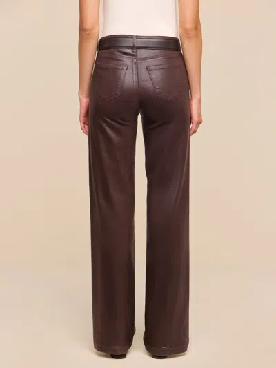 L'agence Ruth Straight Coated Jeans Dark Java Coated In Brown