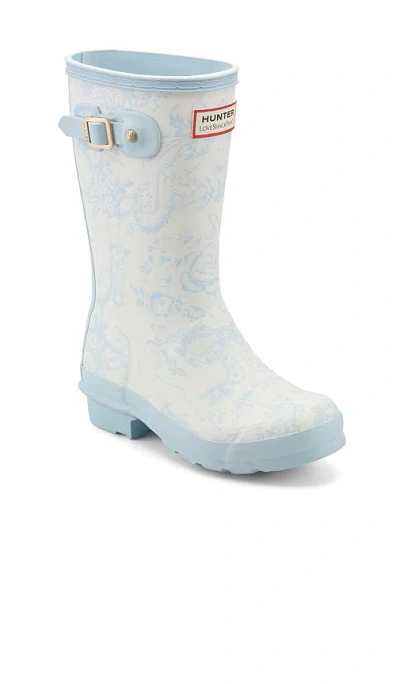 Hunter X Loveshackfancy Junior Original Short Rain Boot In Blue