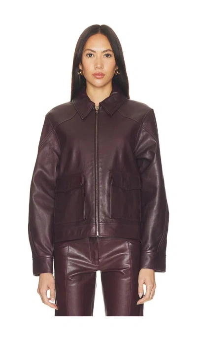 Mimchik Pint Leather Jacket In Black