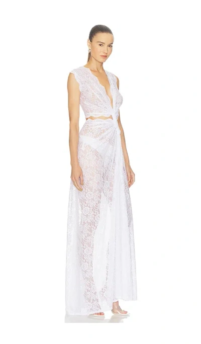 Sid Neigum Lace Triple Loop Knit Dress In White