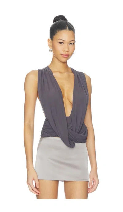 Superdown Brooks Drape Top In Purple