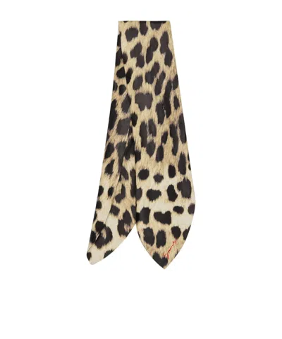 Givenchy Scarf In Leather With Leopard Print In Pattern