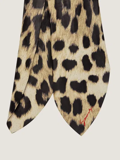 Givenchy Scarf In Leather With Leopard Print In Pattern