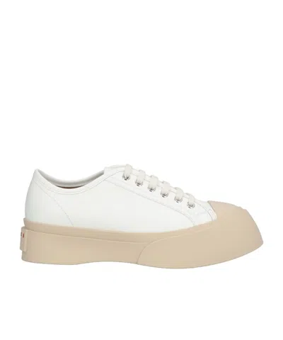 Marni Solid Color Low-top Leather Shoes In Multi