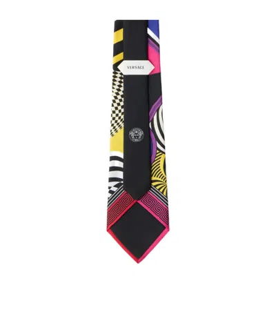 Versace Printed Silk Twill Tie In Multi