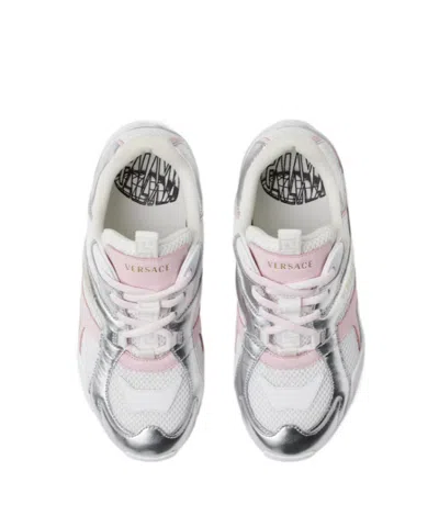 Versace Mesh Lace-up Sneakers In Multi