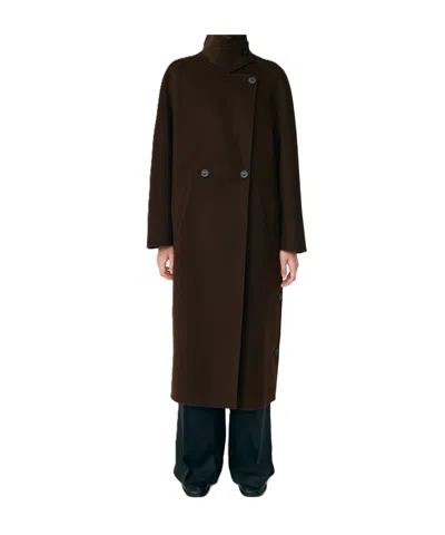 Lisa Yang Doublé Button Coat In Brown