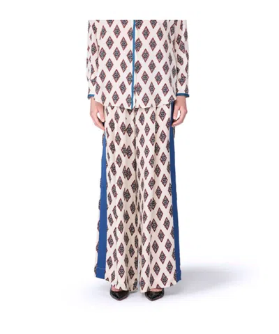 F.r.s For Restless Sleepers Asteria Geometric-pattern Trousers In Blue