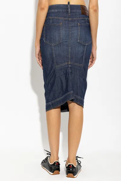 Dsquared2 Kick Mid Skirt In Blue
