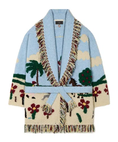 Alanui Intarsia Wool-blend Cardigan In Multi