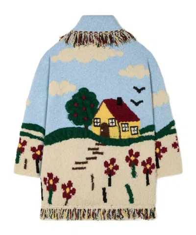 Alanui Intarsia Wool-blend Cardigan In Multi