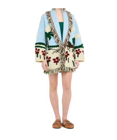 Alanui Intarsia Wool-blend Cardigan In Multi