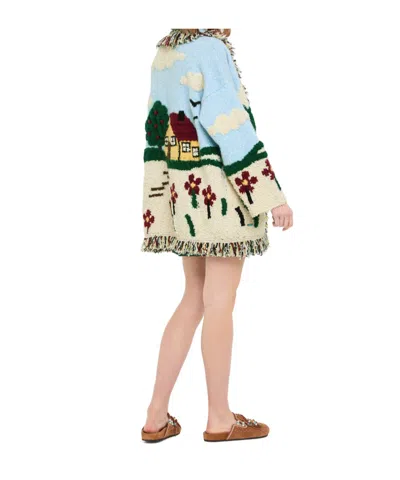 Alanui Intarsia Wool-blend Cardigan In Multi