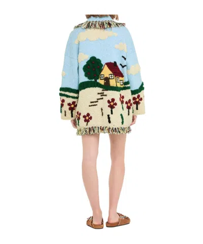 Alanui Intarsia Wool-blend Cardigan In Multi