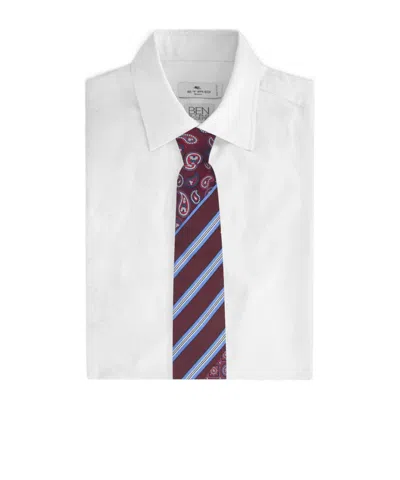 Etro Silk Jacquard Tie With Patchwork Design In Brown