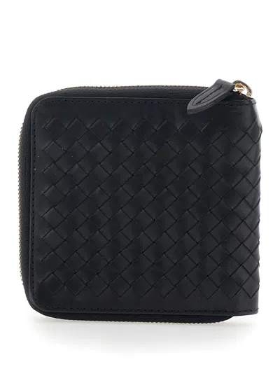 Dragon Diffusion Woven Zip-around Wallet In Black