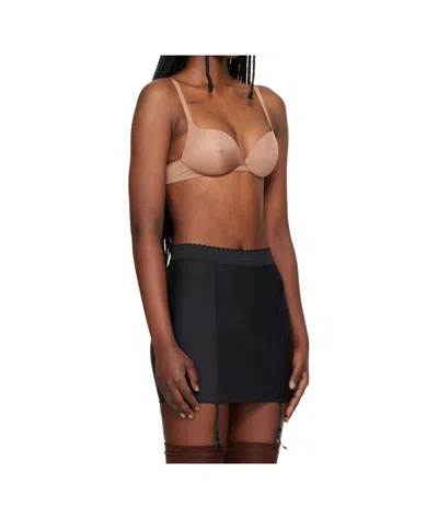 Skims Elastic Nylon Satin Bra In Multi