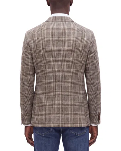 Corneliani Cc Collection Wool-blend District Check Blazer In Brown