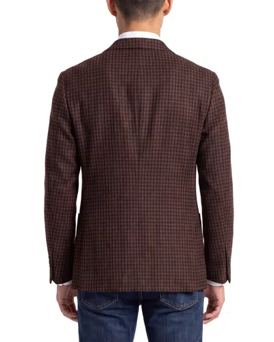 Corneliani Cc Collection Houndstooth Wool-blend Blazer In Brown
