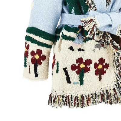 Alanui Intarsia Wool-blend Cardigan In Multi