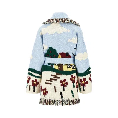Alanui Intarsia Wool-blend Cardigan In Multi