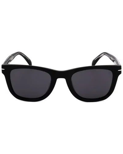 David Beckham Men's Black Rectangular Sunglasses Db1006s In Multi